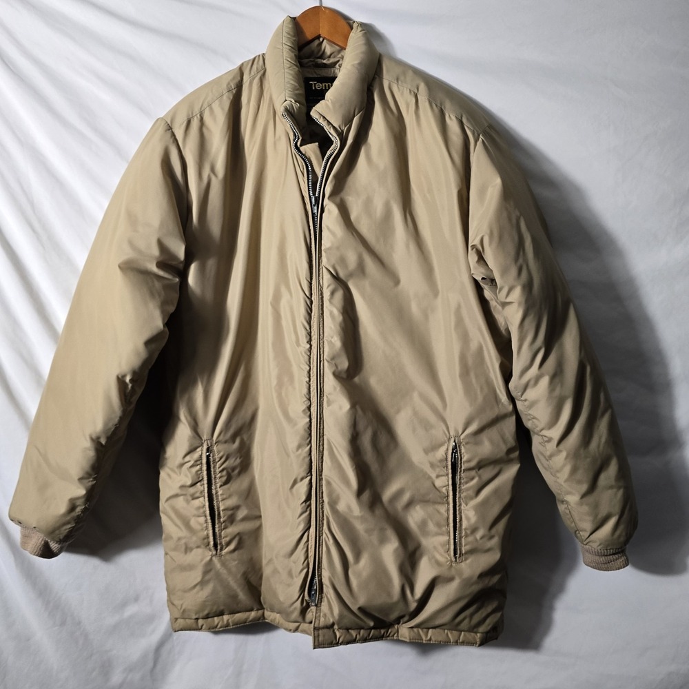 Vintage Womens Tempco Down Jacket Beige size M/L Winter Insulated - Picture 4 of 12